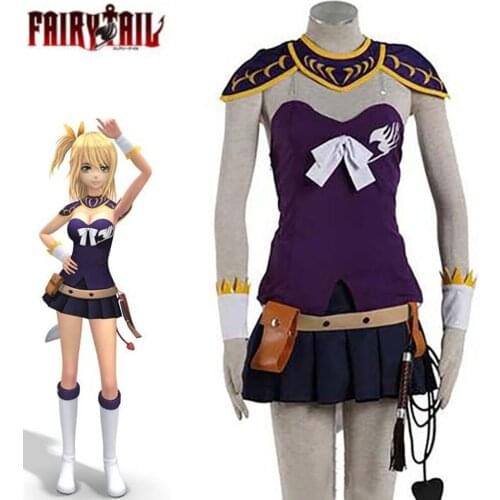 Anime Fairy Tail Lucy Heartfilia Cosplay Costume Purple Version Lucy Cosplay Dress Full Set Halloween Costume For Women Men