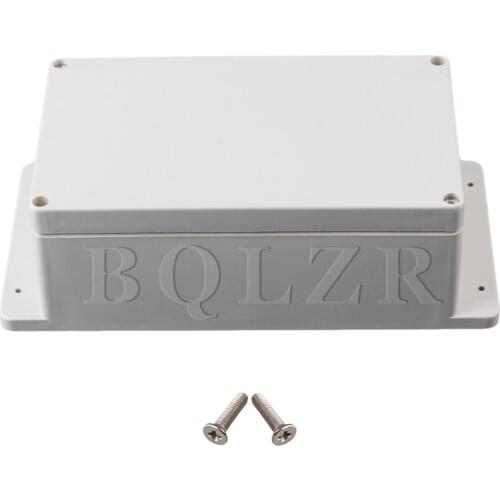 BQLZR 24x12x7.5cm White Gray Waterproof Plastic Electric Junction Project Box