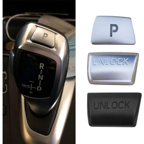 2pcs car shift Gear Knob "P" Unlock Cover For BMW 3 4 5 7 X3 X4 X5 X6 F20 F30 F34 F15 F16 F25