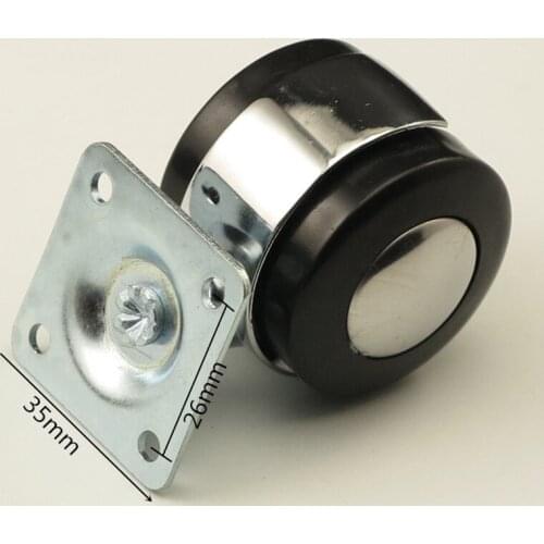 40mm Black Flat Round Alloy Sofa Furniture Casters Swivel Casters