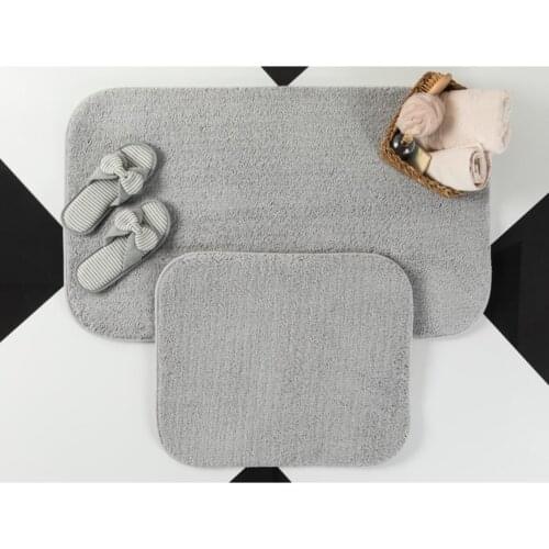 Darvell 2-Bath Mat - Gray HV Non-slip base soft structure MADE IN TURKEY style and comfort
