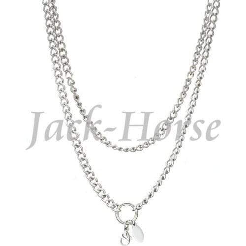 80cm Stainless steel long chain necklace for men and women fashion floating chain necklace