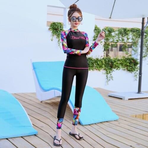 Women Diving Equipment bodysuit coat trousers Rashguard Tights Neoprene Wetsuit Diving Jacket Long Pants