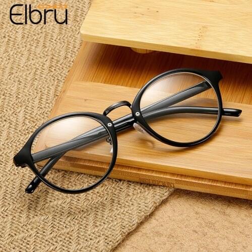 Elbru 2021 New Retro Ultralight Finished Myopia Glasses Men Women Floral Vintage Round Nearsighted Eyeglasses Diopters -1.0 -6.0