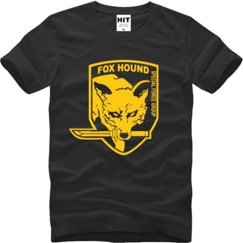Metal Gear Solid FOX HOUND Game T Shirts Men Short Sleeve O Neck Cotton Mens T Shirt Fitness Tee Shirt Homme Camisetas Hombre
