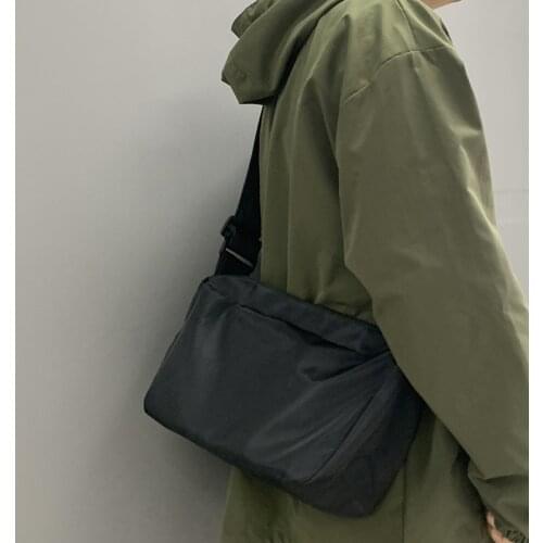 Concise Style Harajuku Canvas Bag Solid Color Nylon Couples Tutorial Bags Student Fashion Bags Cool Youth Gift