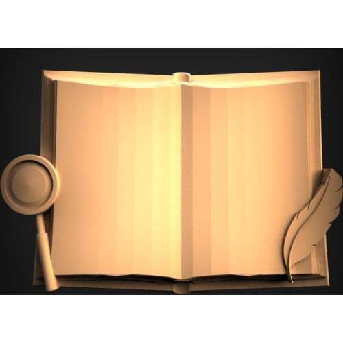 Book 3D model relief STL for cnc router carving and engraving in STL format