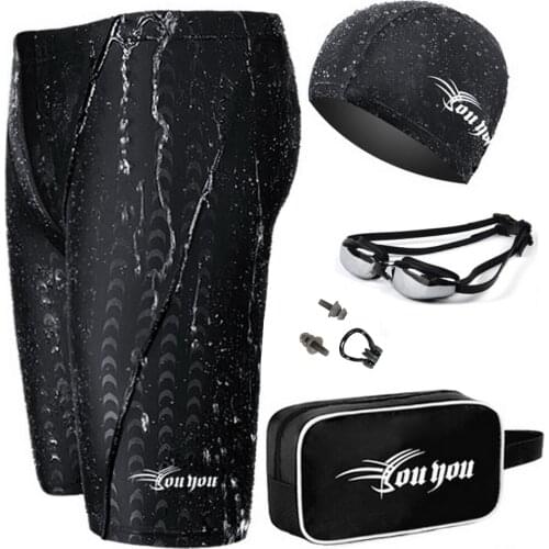 Swim suit men swimwear with Swimming Goggles Cap Ear Plugs Nose Clip and swim briefs swimming shorts swimsuit for swim