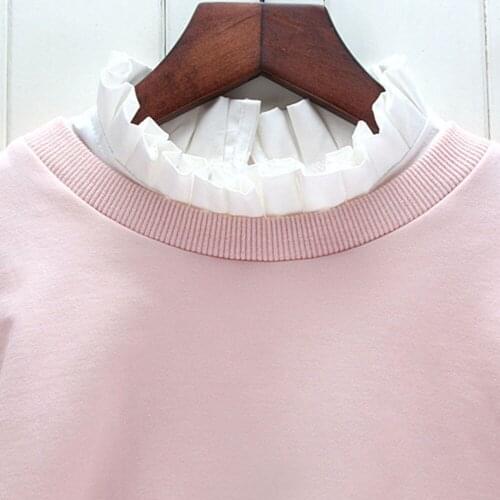 Petal Embroidery Shirt Fake Collar White Tie Vintage Detachable Collar False Collar Lapel Blouse Top Women Clothes Accessories