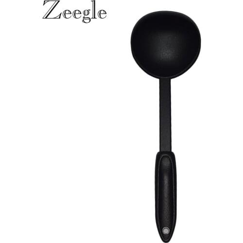 Zeggle Long Handle Spoon Nylon Soup Spoons Kitchen Cooking Ladle Scoop Dinerware Tableware Utensils Tools