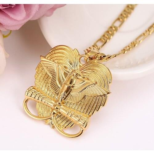 Bangrui Eagle Pendant Necklace for Men / Women 24k Yellow Gold color Trendy Animal Jewelry Necklace