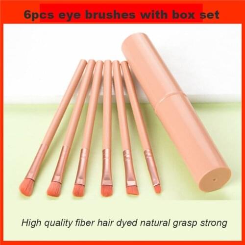 Mini Travel Beauty Brushes Set Eye Shadow Eyebrow Tube Case Concealer Pink Lip Makeup Small Angled Flawless Cosmetic Cleaner