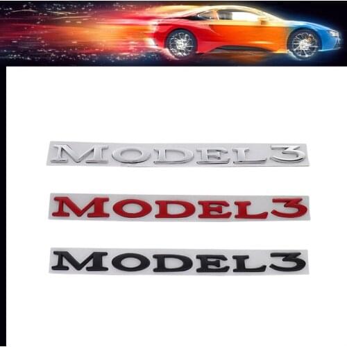 3D Premium for MODEL3 MODEL 3 car Engine Hood Fender trunk Tail Rear Bonnet Nameplate Decal Emblem Badge Sticker for tesla
