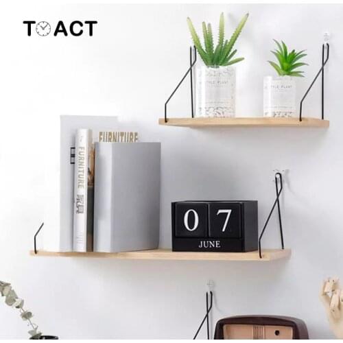 Nordic Style Colorful Wood Shelves Wall Clapboard Decoration Tv Wall Hanging Storage Children Kids Clothing Store Display Stand
