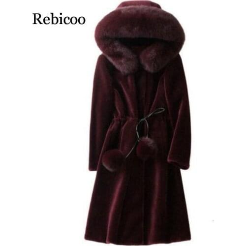 New Women Wool Blend Warm Long Coat Plus Size Female Belt Slim Fit Lapel Woolen Overcoat Autumn Winter Cashmere Outerwear