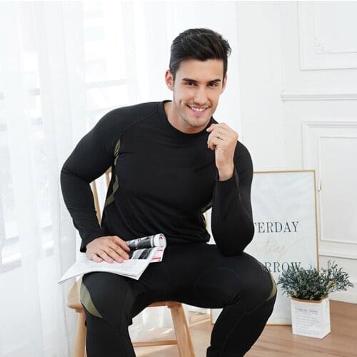 New Brand Winter Thermal Underwear Set Mens Sportswear Running Warm Base Layer Compression Ski Tights Jogging Gym Suit