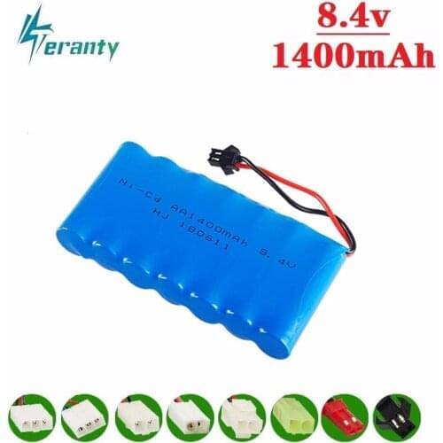Upgrade 8.4v 1400mah NICD Battery For Rc Toys Cars Tanks Trucks Robots Guns Boats AA NI-CD 8.4v Rechargeable Battery Pack 1pcs