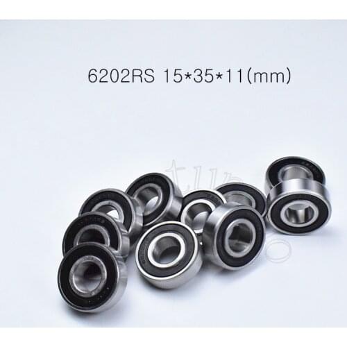6202RS 15*35*11(mm) 1Piece bearings ABEC-5 rubber sealing bearings 6202 6202RS chrome steel deep groove bearing