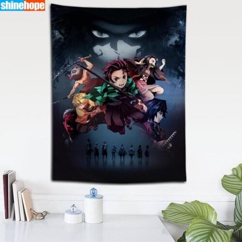 Custom Kimetsu No Yaiba tapestry wall hanging tapestry home decoration rectangle bedroom wall art tapestry 140X250cm