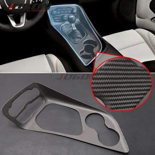 For Dodge Challenger GT SRT SXT 2015-2020 Real Carbon Fiber Car Interior Gear Shift Frame Center Console Panel Cover Trim
