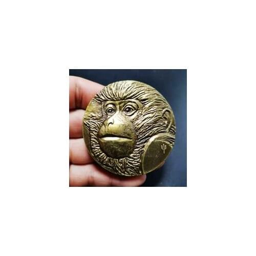 Decoración de Halloween + escultura de latón sólido 12 adornos de animales del zodiaco tallados medallón conmemorativo en