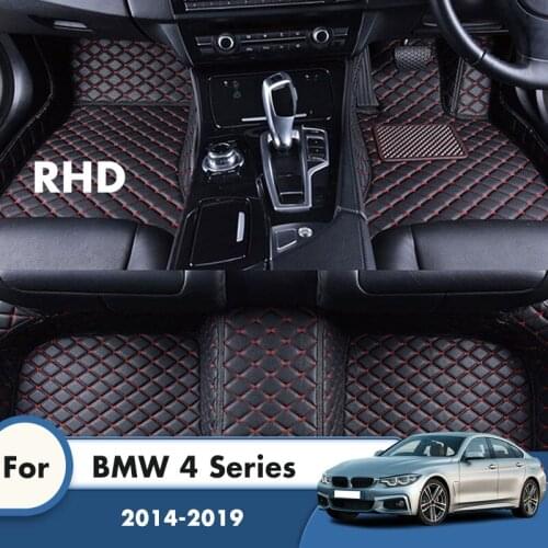 RHD Car Floor Mats For BMW 4 Series 2019 2018 2017 2016 2015 2014 Leather Carpets Car Accessories Interior Decoration Foot Pads