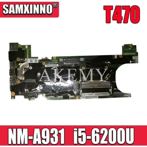 SAMXINNO For Lenovo Thinkpad T470 NM-A931 Laotop Mainboard NM-A931 Motherboard with i5-6200U CPU