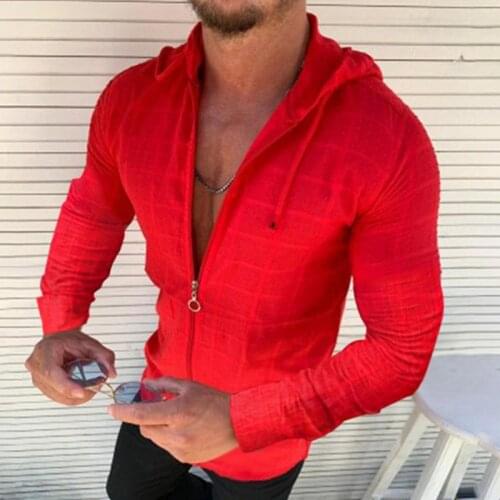Fashion Long/Short sleeved Hoodie Zipper T shirt Men clothing Summer Solid color Casual Plaid print Open Stitch Thin Tshirt Mens