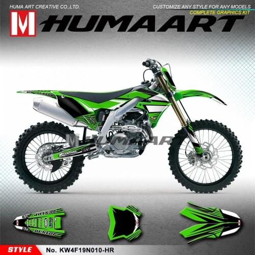 HUMAART Personalized Graphics Motocross Vinyl Wraps for KX 250 F KX250F KXF 250 2021, Green Red