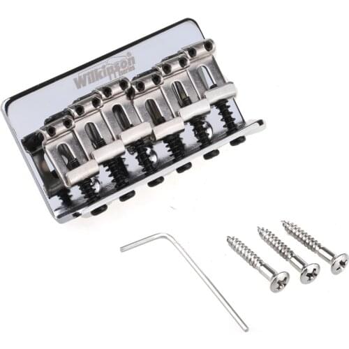 Wilkinson 52.5mm String Spacing Hardtail Fixed Bridge Vintage Bent Saddle for Squier/Mexico Fender Strat Electric Guitar, Chrome