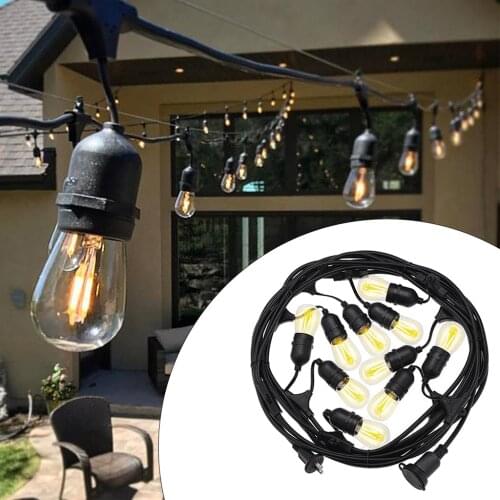 10M Waterproof Outdoor String Lights E27 Bulbs Patio Street Garden Backyard Wedding Party String Lights