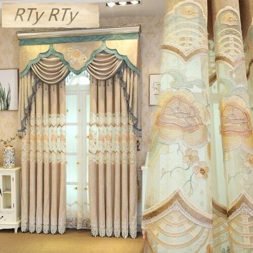 Quality fashion European style printed blackout window treatments for living room bedroom shade luxury curtain fabrics tulle