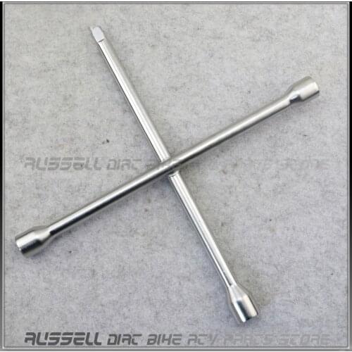 17 19 21mm 4 Way Wheel Brace Spanner Socket Car Auto Automobile Motorcycle Tyre Cross Nut Wrench