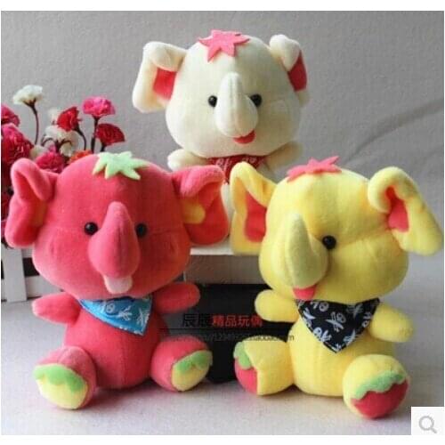 18cm lovely scarf coloured elephant toys bears doll one set / 20 pieces toys dolls, birthday gift b9060