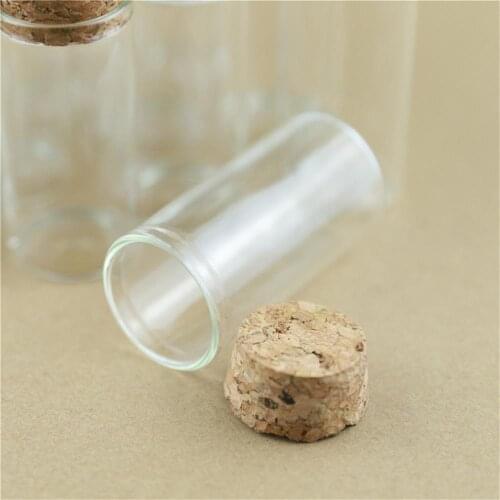 24pieces 30*60mm 25ml Corks Small Glass Bottle Stopper Spicy Storage empty Container Mini Glass Jars Vial Bottle DIY Craft