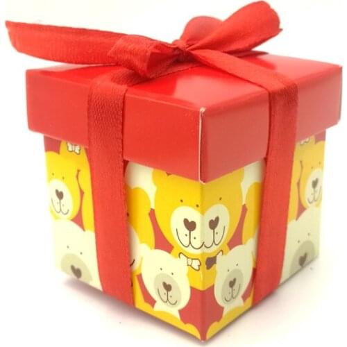 45pcs Lovely Bear Red Baby Shower Childrens Day Birthday Party Paperboard Candy Box Favor Gift Box