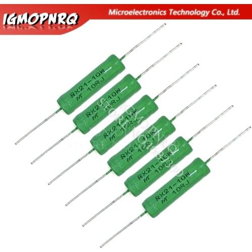 5pcs RX21-10W Wire Wound Resistance 5%1R 10R 100R 1K 10K 12K 15K 18R 20R 22R 24R 27R 30R 33R 36R RX21 HJXRHGAL