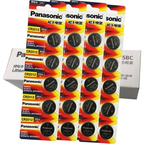 50pcs/lot Panasonic CR2012 3V Button Batteries DL2012 ECR2012 Cell Coin Lithium Battery CR 2012 for Watch Computer