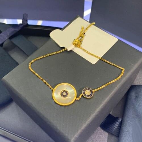 Brand 1:1Luxury Brand Bangle Gold Color Lucky Eye Narce Coin Bracelet Pave Zircon Stones Women Fine Party Jewelry