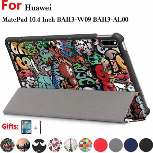 Cover for Huawei MatePad 10.4 Case BAH3-W09 BAH3-AL00 PU Leather Stand Cover Protector Shell