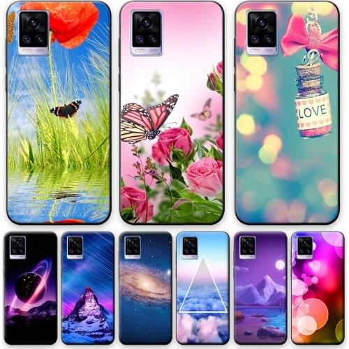 Case For Vivo V20 Silicone Soft TPU Phone Case For Vivo V20 SE Back Cover Protective Case For Vivo V20 Pro Cute Flower Bumper