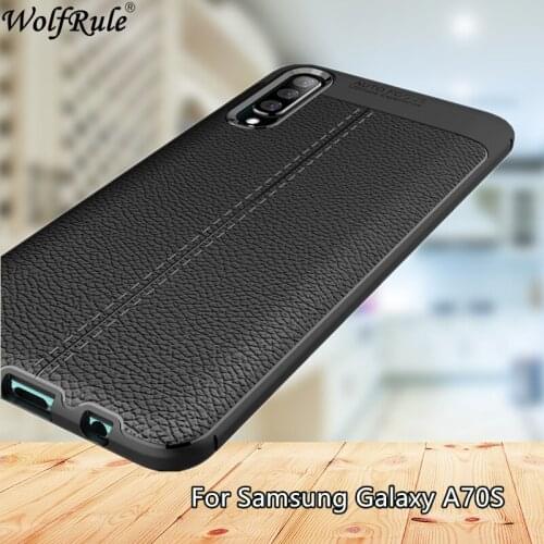For Case Samsung Galaxy A70S Case Fashion Lichee Style Silicone Rugged Hybrid Cover For Samsung Galaxy A70S Cover SM-A707F/DS