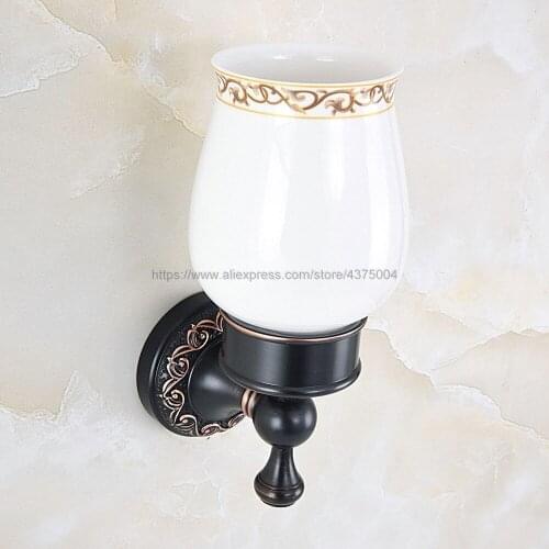 Bathroom Cup Holder Oil Rubbed Bronze Ceramic Single Cup Holder Bathroom Ceramic Cup Rack Holder Bathroom Accessories Nba454