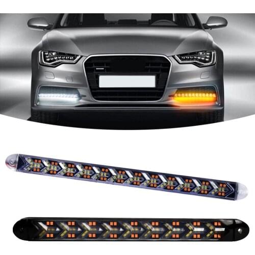 9/12LED 2PCS Universal LED Daytime Running Light Strip Light Turn Signal Warning Steering Fog Lamp Car Accessories