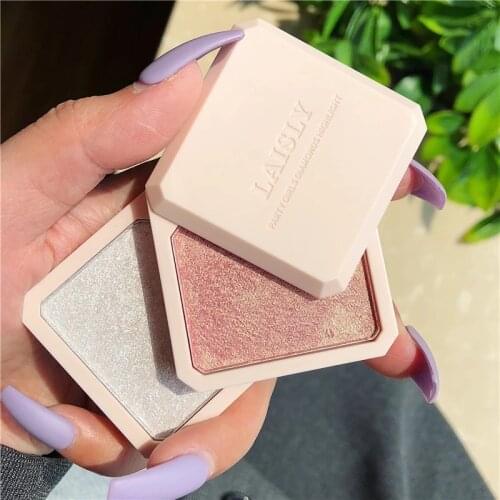 NewDouble-layer Highlighter Shadow Facial Makeup Face Bronzer High Gloss Shimmer Powder Makeup Cosmetic Highlighter Powder