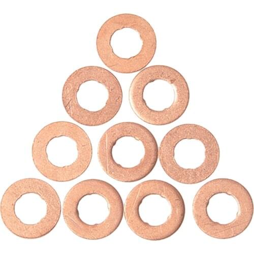 10pcs Diesel Fuel Injector Wedge Washer For S60 S80 V70 Xc90 2.4d 2.4d5