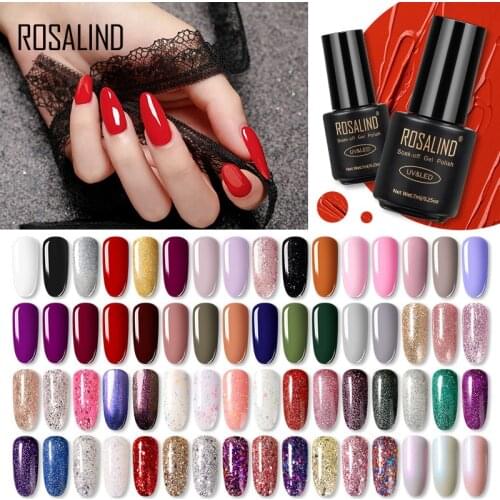 ROSALIND Gel Polish 7ML Hybrid Varnishes Nail Art Semi Permanent Gel Nail Polish Soak Off Top Base Coat Design For Manicure