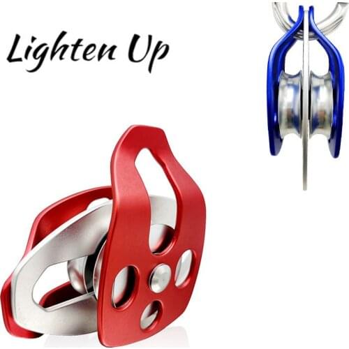Hot Sale Red/Blue Double Sheaves Mobile Pulley Rescue Tree Climbing Arborist Camping Double Pulley