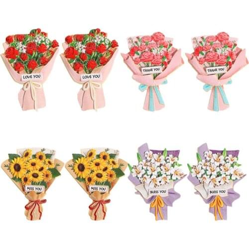 8PCS Artificial Resin Flower Magnetic Stickers DIY Simulation Refrigerator Magnet Kitchen Home Decoration Gift