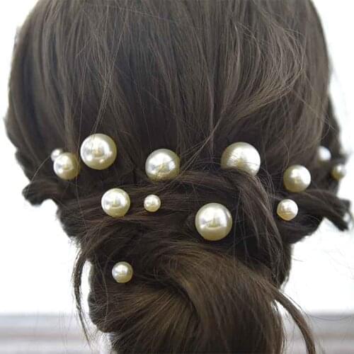 Faux Pearl Hairpins 18pcs Retro Makeup Coiled Hair U-Shaped Accessories Temperament Bride Wedding Dress Headwear Jewelry